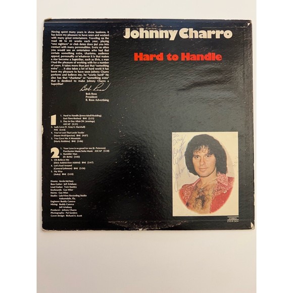 Johnny Charro Hard To Handle LP Star Records LVS 001 Autographed VG - Picture 2 of 7